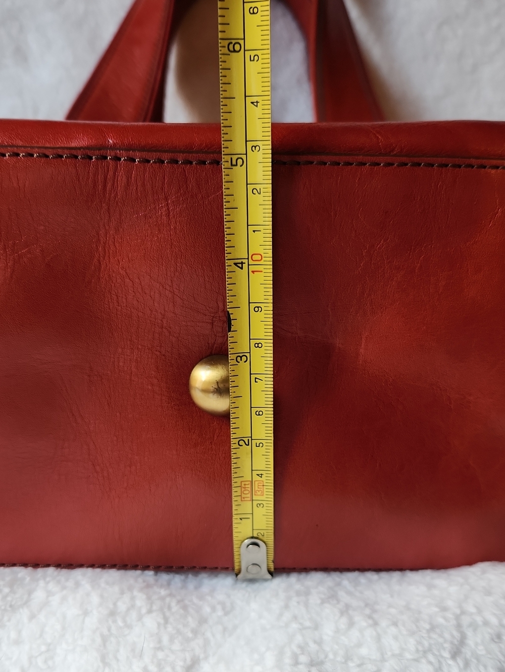 Vintage MAXX NEW YORK, Red Glossy, Red Cow Leather Y2K, 90s , Hand Bag - Picture 15 of 15